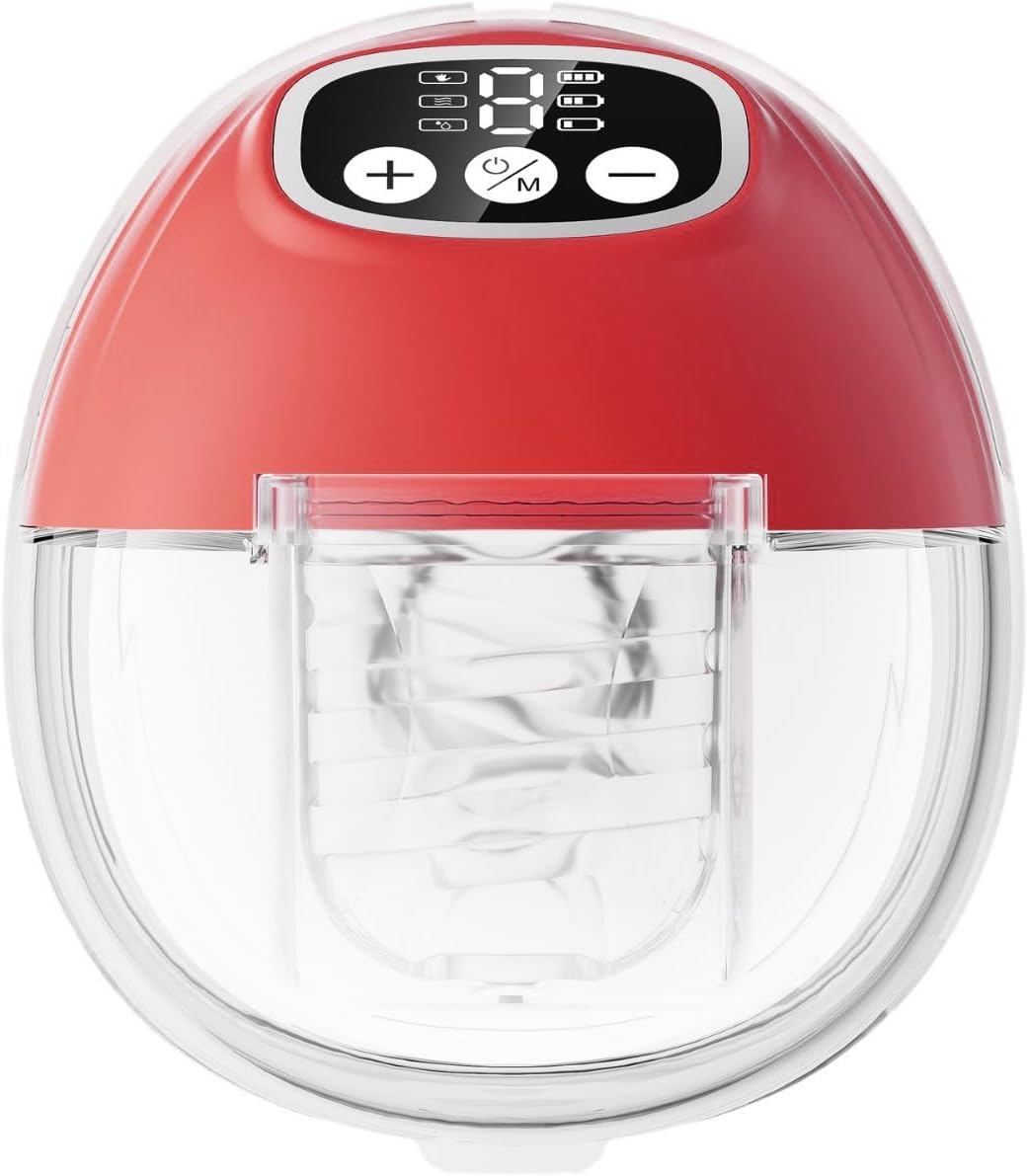 Breast Pump Wearable, 450mmHg Strong Suction, Low Noise, 3 Modes & 9 Suction Levels with 19 & 21 MM Flange, Smart Display, 1500 Mah battery, Automatic Electric Milk Feeding Pumping Machine for Mothers, pink