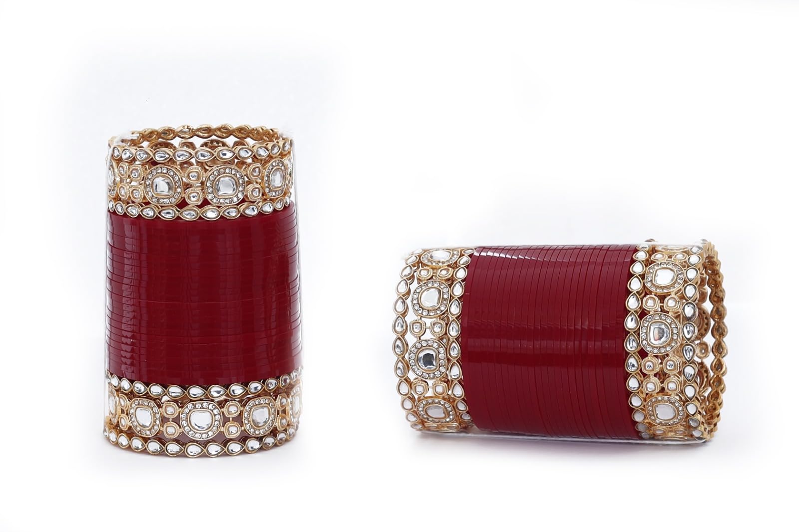 Zoonic Womens Designer Bridal Dulhan Maroon Punjabi Chuda Bangle Set for Ladies (RE-03-Maroon-2.2) (B0C8Z5DLLR) Amazon Price History, Amazon Price Tracker
