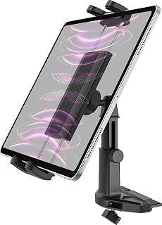 Car Tablet Holder CD Slot, Adjustable Arm CD Player Tablet Mount, 360° Rotation CD Phone Cradle for iPad Pro 12.9 Mini Air, Galaxy Z Fold Series, Tabs, iPhone, More 4-13" Device