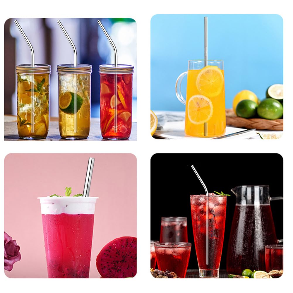 Lot De 5 Pailles Réutilisables En Acier Inoxydable Avec Brosse De