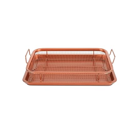 Crisping Basket & Tray Set,Crisper Basket,Non-Stick Bakeware Set for Oven with Crisper Pan and Cookie Sheet