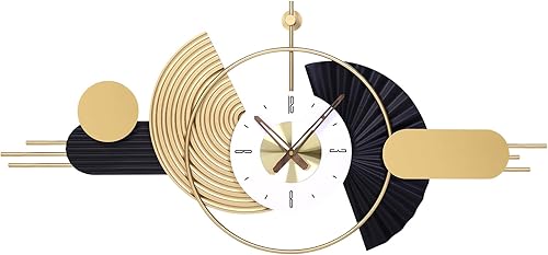 Miniatura 6 de Reloj de pared decorativo moderno de 39 x 18 pulgadas, funciona con pilas, relojes grandes únicos silenciosos sin tictac para sala de estar, cocina,