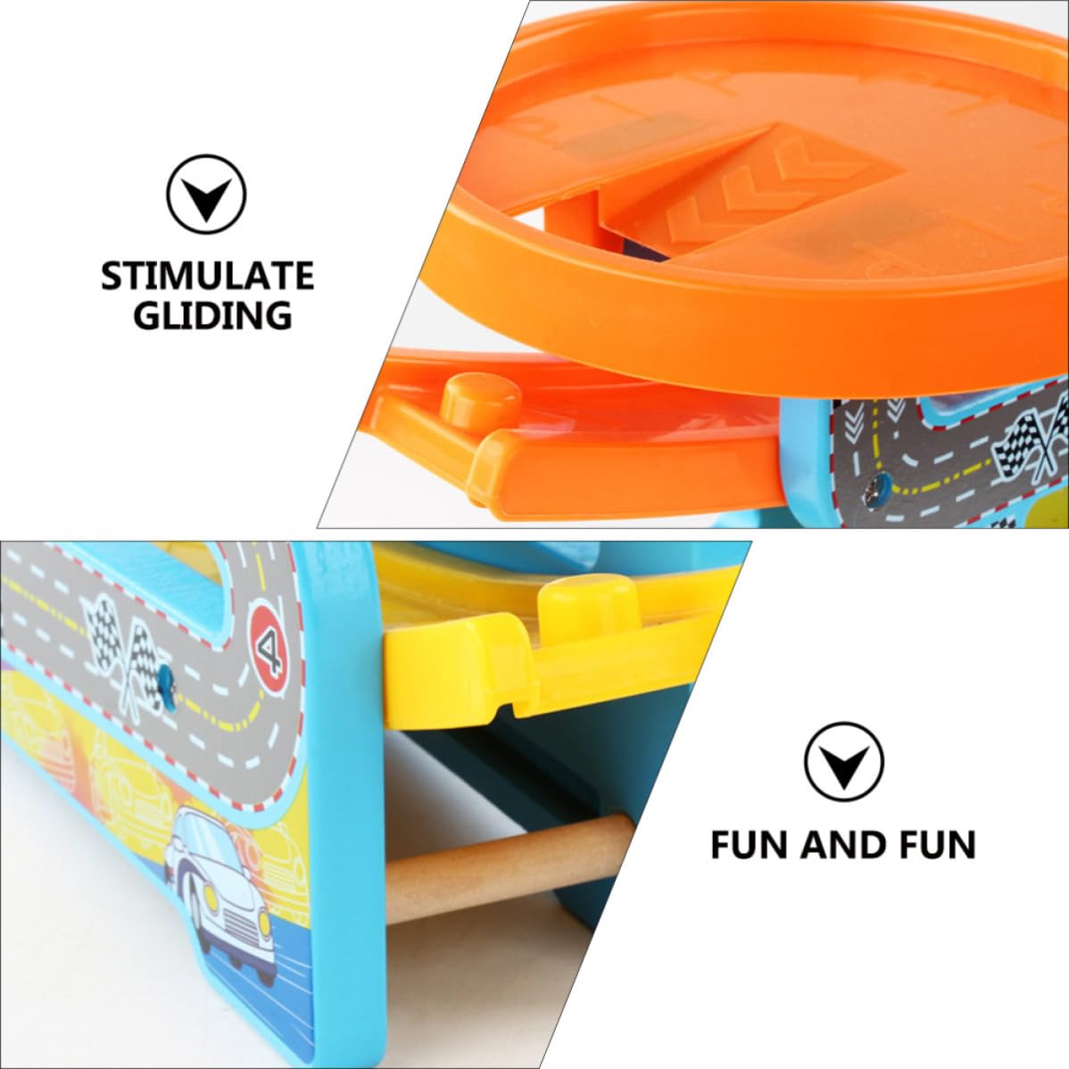 Hemobllo Pädagogisches Holzspielzeug Trägheitsgleitbahn mit Dinosaurier Pulley für 1 Satz mit Glatten Kanten zur Hand Auge Koordination und Spielerischem Lernen