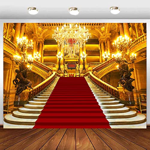 Fondo fotográfico rojo palacio castillo europeo 7x5ft miniatura 1
