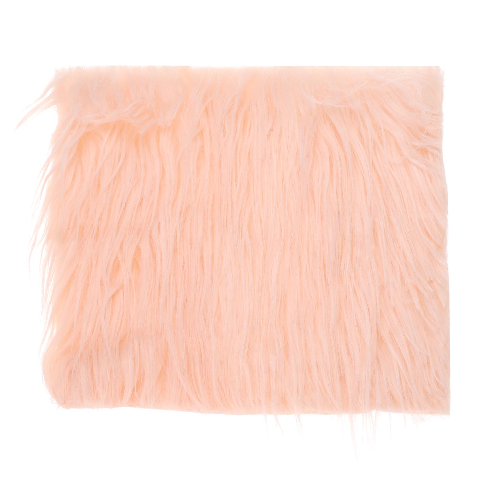 DMiotech 10"x10" Orange Faux Fur Square Fabric, Fluffy Faux Fur for Crafts Gnomes, Animal Costumes, Cushions