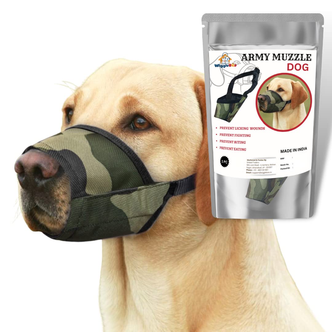 Blend in with Style: Dog Camouflage Muzzle - Safe and Comfortable Muzzle with Unique Camo Design for Your Active Canine (Large)