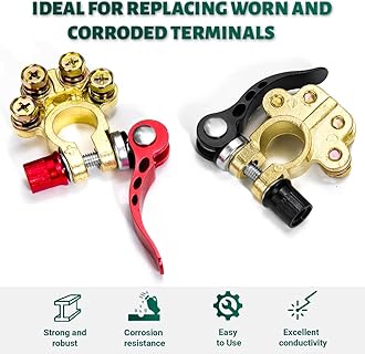 2Pcs Quick Release Battery Terminals, 4 Way Car Battery Terminals Clamps, 12V...