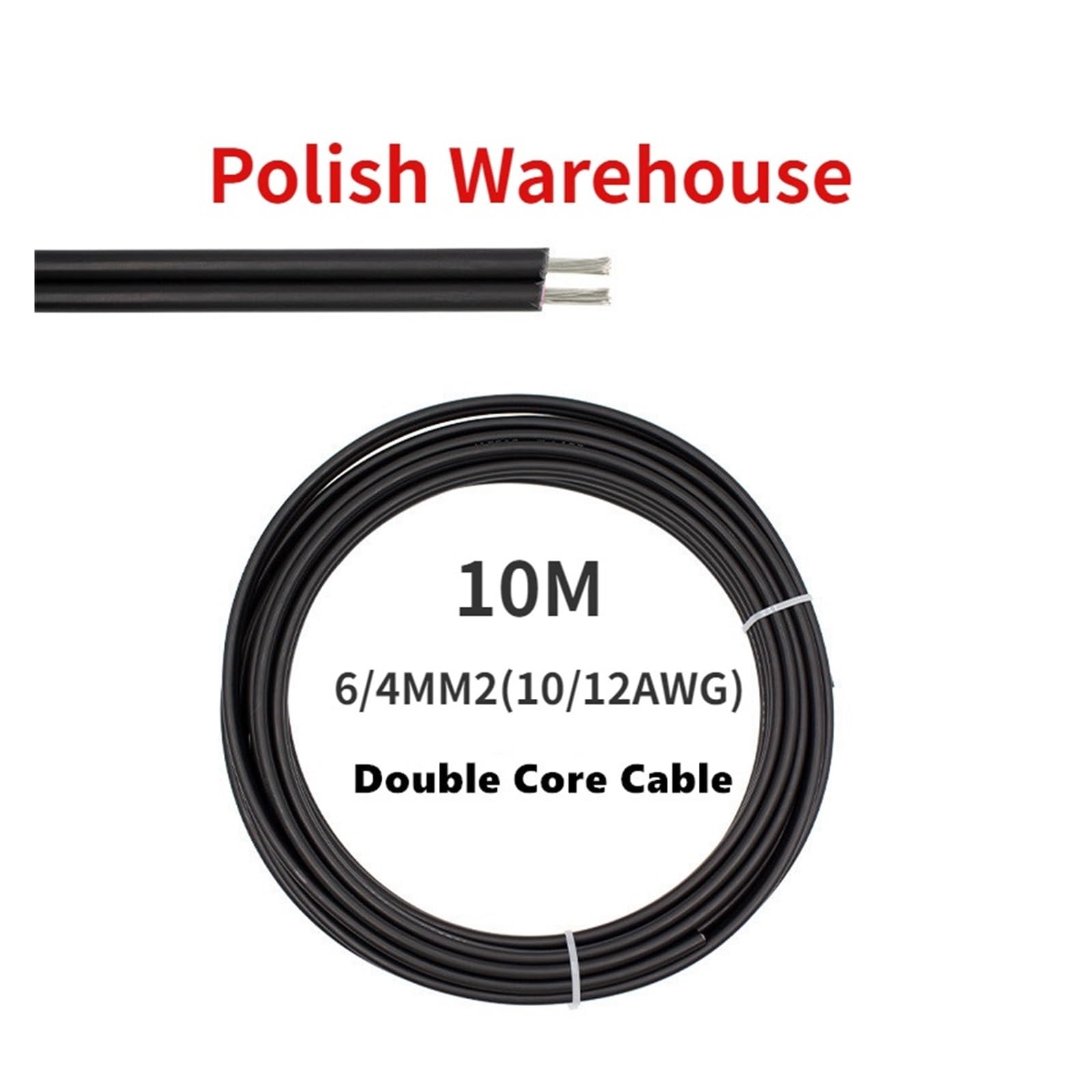 100 Meter 2x4/2x6MM2 Doppeladriges Solarkabel Schwarz 2 Pins PV-Draht Kupferleiter XLPE-Mantel Photovoltaik-Panel-Anschluss (Color : 2x4MM2 12AWG)