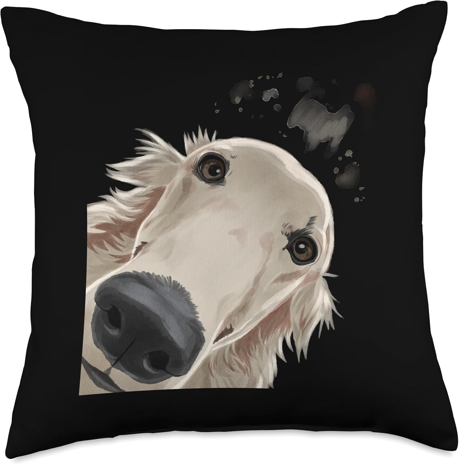 Curious Dog Barsoi Throw Pillow