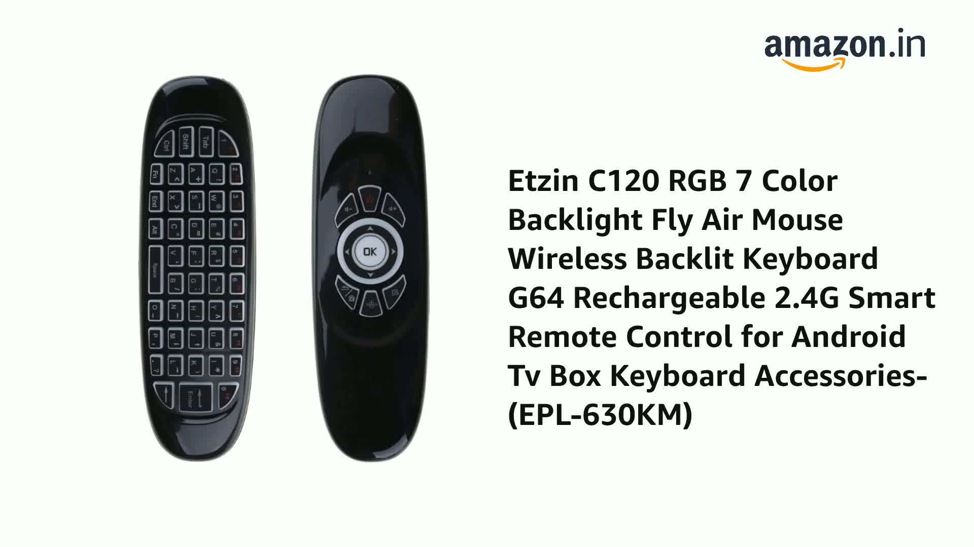 Etzin C120 RGB 7 Color Backlight Fly Air Mouse Wireless Backlit