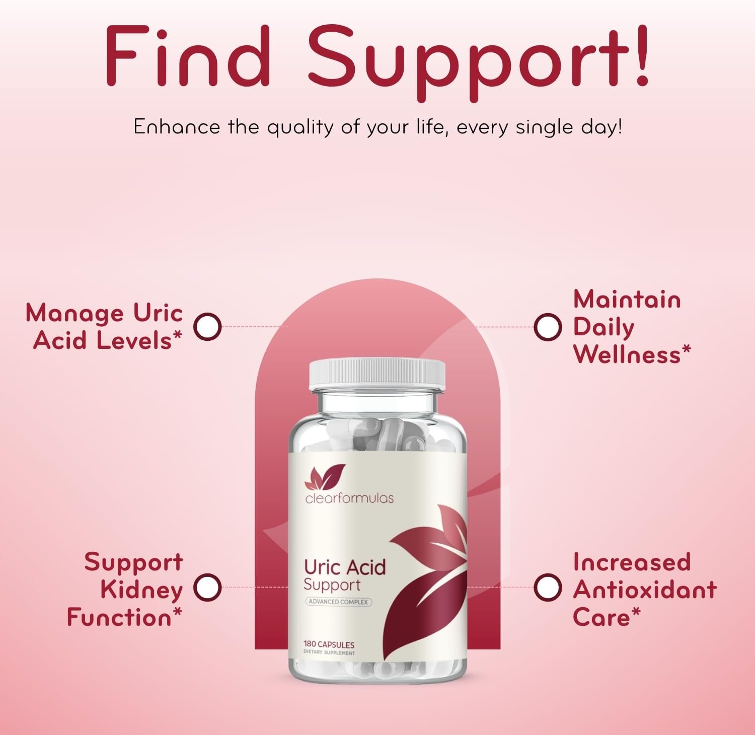 Herbal Uric Acid Support Formula - Kidney & Uric Acid Cleanse & Detox with Chanca Piedra Tart Cherry Celery Seed Bromelain & Cranberry Extract - Made in a GMP Certified Facility (90 Servings) - Image 5