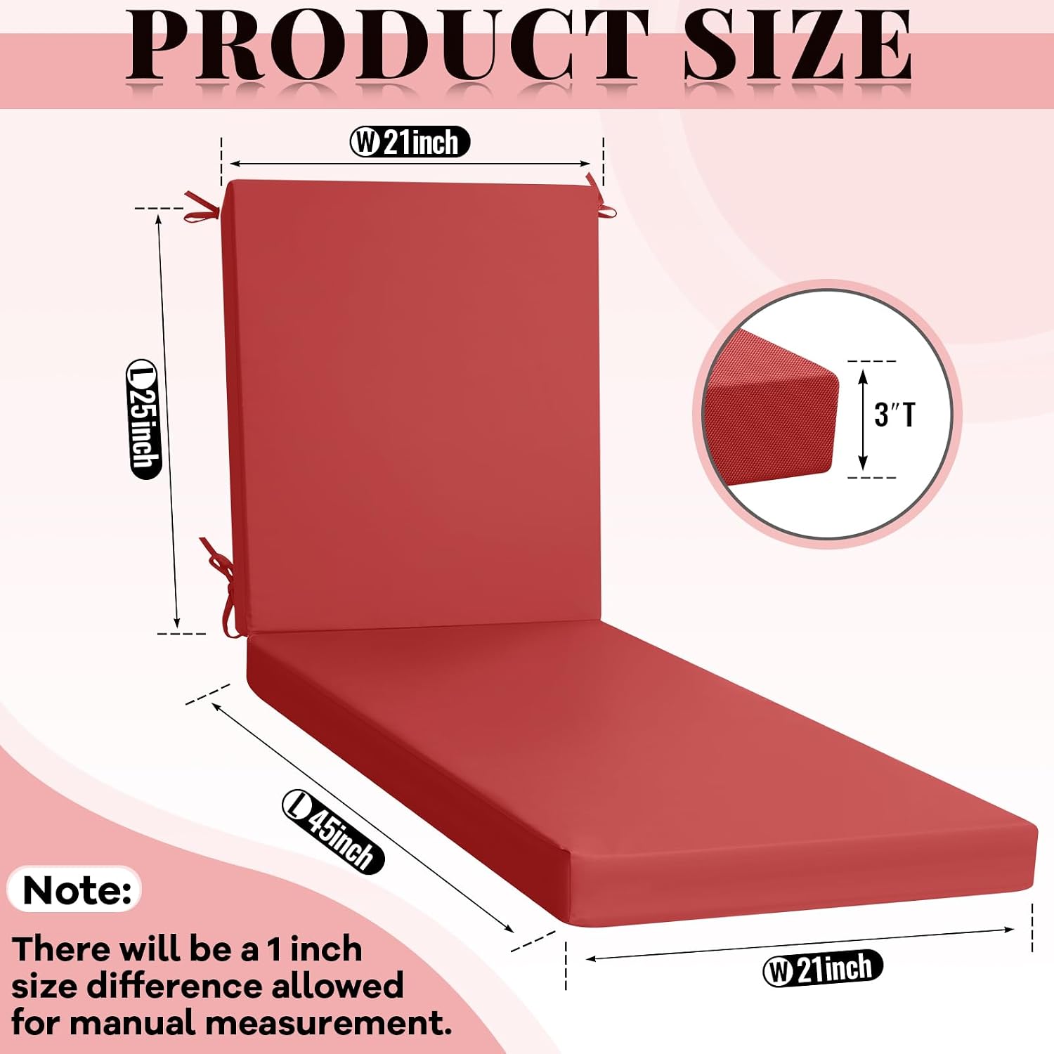 Patelai 4 Pcs Outdoor Patio Cushions Set Includes 2 Chaise Lounge Cushions with Adjustable Straps 21x70x3 in & 2 Patio Lounge Covers 30x80x26 in, Waterproof UV Resistant for Outdoor Furnitures
