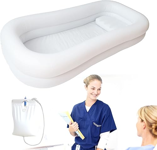 Miniatura 2 de Bañera inflable médica, cama portátil para pacientes geriátricos, ancianos, discapacitados, discapacitados, bañera de PVC para adultos con bolsa de
