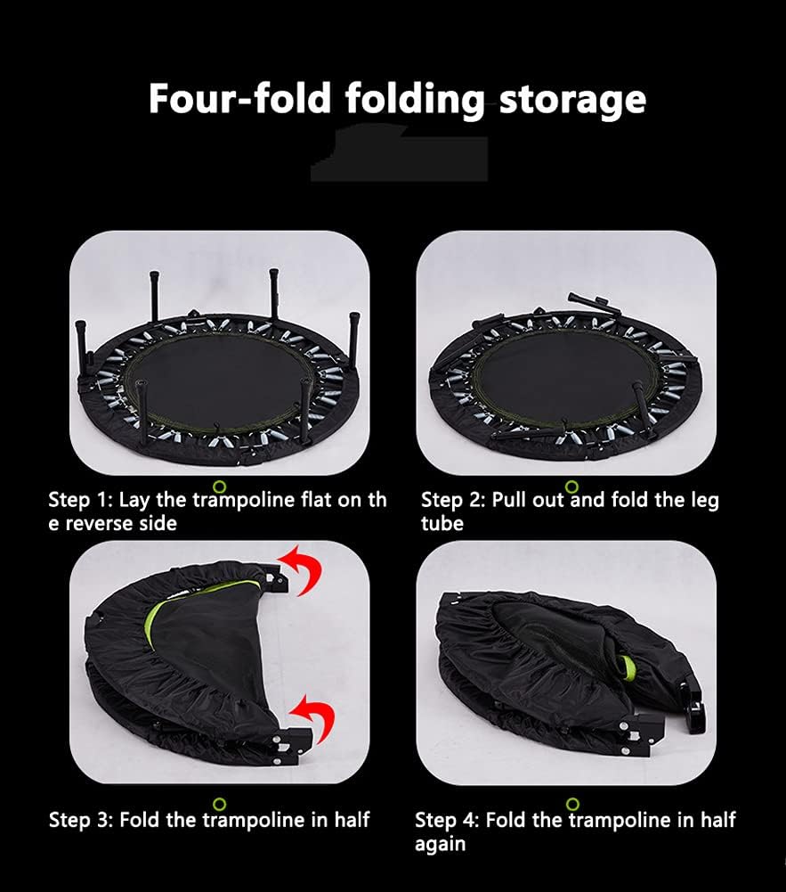 Foldable Sports Trampoline 40in Diameter with Rail Load Capacity 330lb for Both Children and Adults Improve Coordination and Flexibility Shape Shape