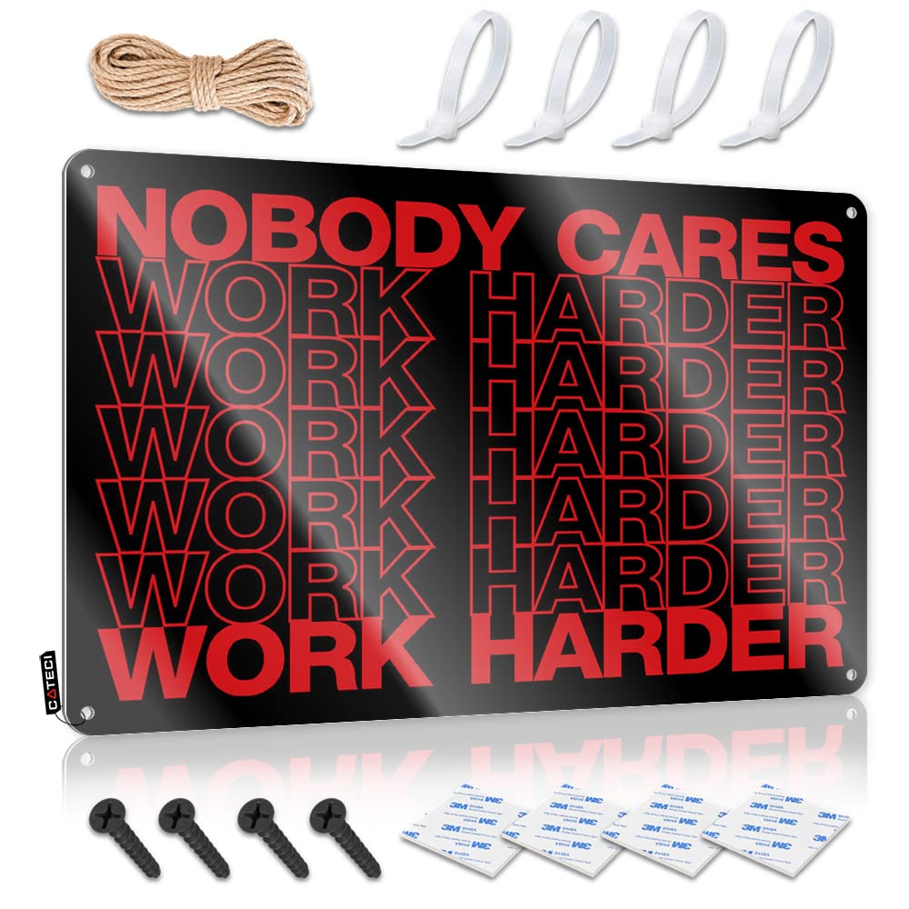 Dtha One Color Metal Signs For Outside Home Decor Nobody Cares Work Harder Tin Sign Man Cabe Decor Tin Metal Decor(30X40cm)