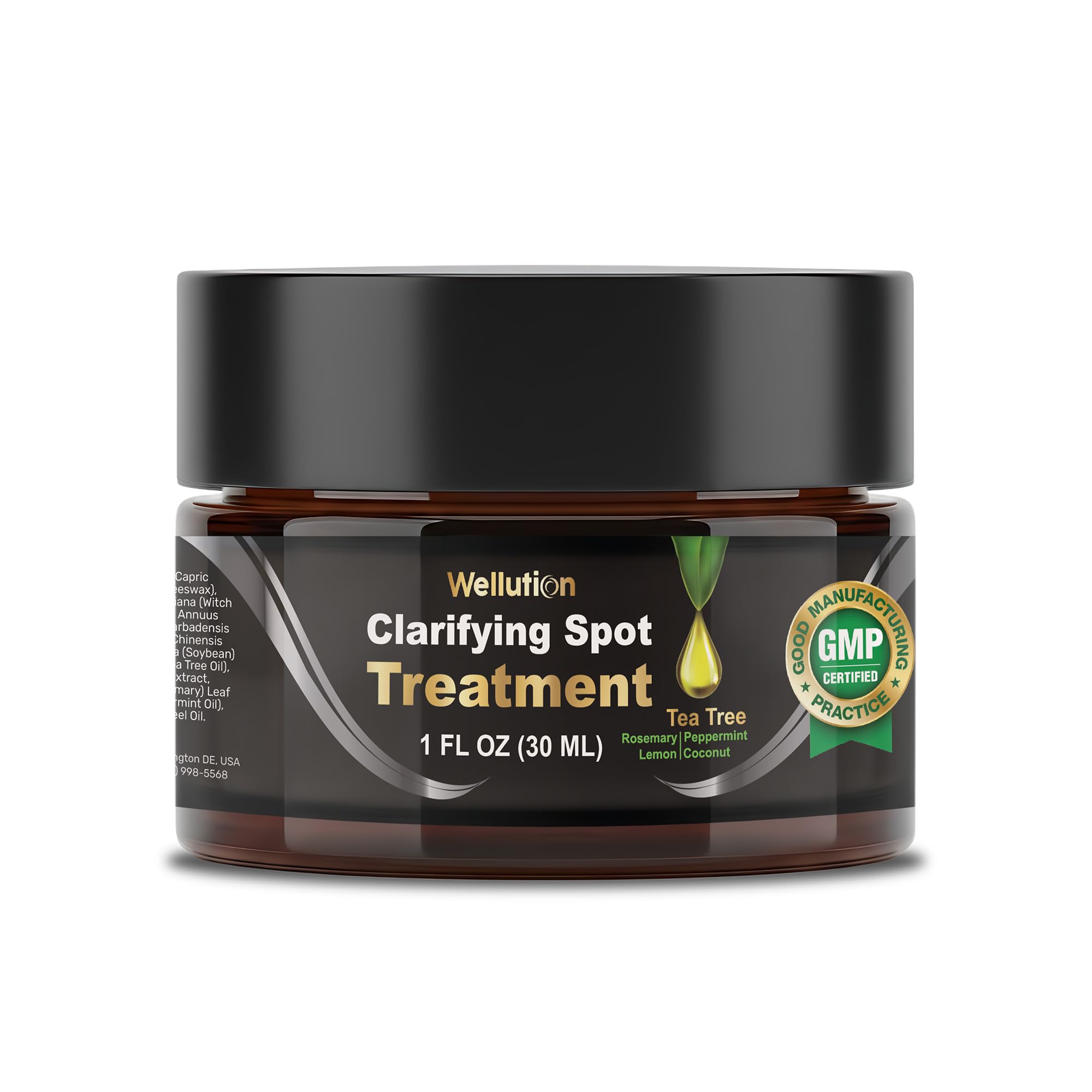 Cystic Acne Spot Treatment – Tea Tree Acne Cream – Fast-Acting Acne Spot Corrector for Face, Pimples & Blemishes – Non-Greasy, Gentle Formula – 1oz – by WELLUTION