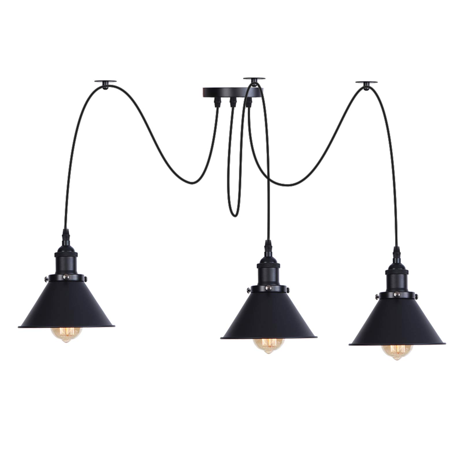 Lustre vintage industriel ajustable pour corriger le manque de lumière des hauts plafonds