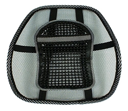QVS Ergonomische Lumbar Back Support, Zwart met Grijze Trim