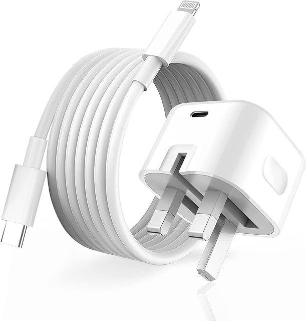 Unique Secure iPhone 20W Charger Plug [Apple MFi Certified] w/ 2M USB C to Lightning Cable USB C Power Adapter USB C Plug Lightning Data Lead iPhone 12 /12Pro/13/SE 2020/11/XR/XS/X 8 Plus Air Mini