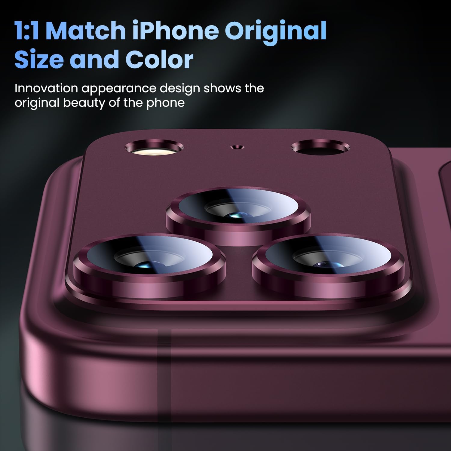 Uyiton for iPhone 18 Pro Max Camera Lens Protector, Metal Frame Glass Cover