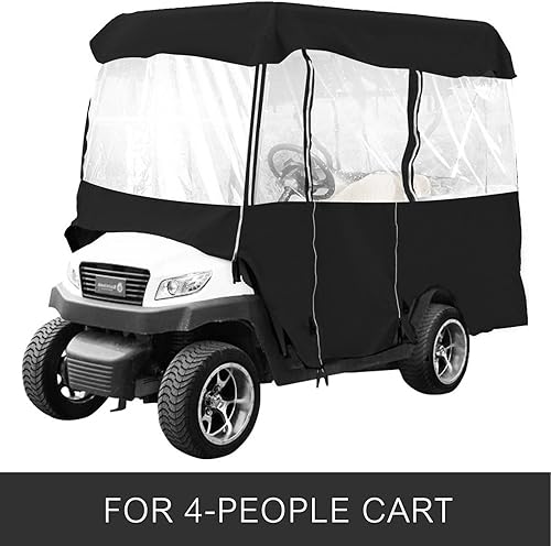 Miniatura 2 de Waterproof 4-Person Golf Cart Enclosure with Transparent Windows, Fits EZGO, Club Car, Yamaha Cart - Deluxe Fairway Cover