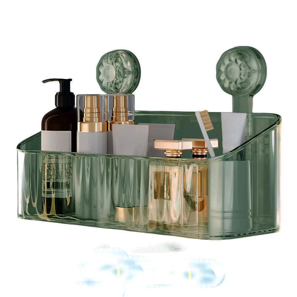 MuSgeIR Shower Caddy Strong Suction Shower Shelf Organizer Bathroom Removable Green