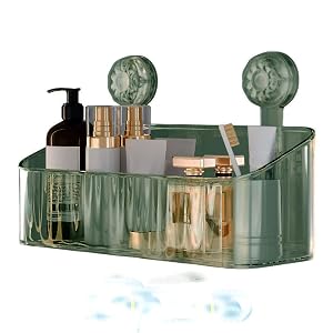 MuSgeIR Shower Caddy Strong Suction Shower Shelf Organizer Bathroom Removable Green