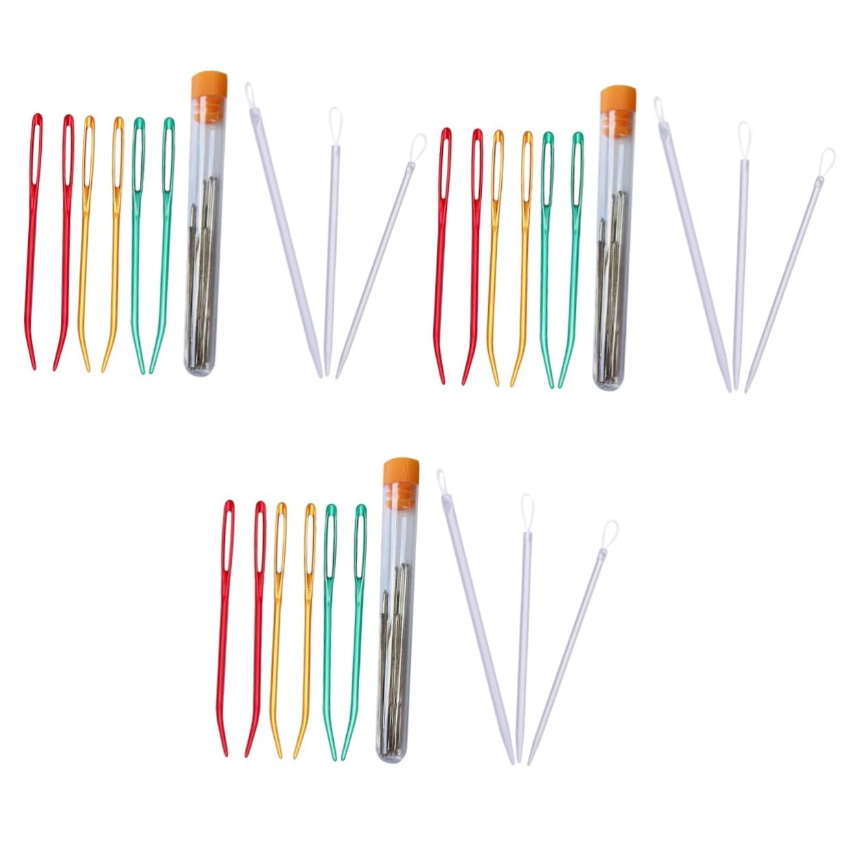 VILLCASE 3 Sets DIY Knitting Needles Yarn Needles and Thread Set Sewing Tools Ideal for Girls Random Color