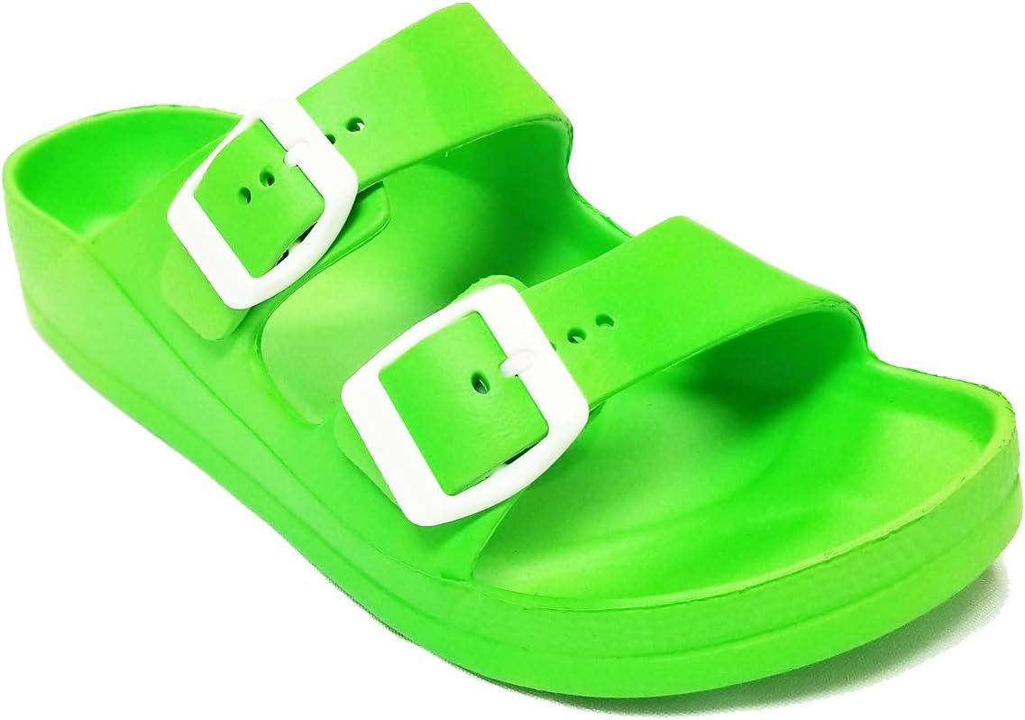 neon green yeezy slides