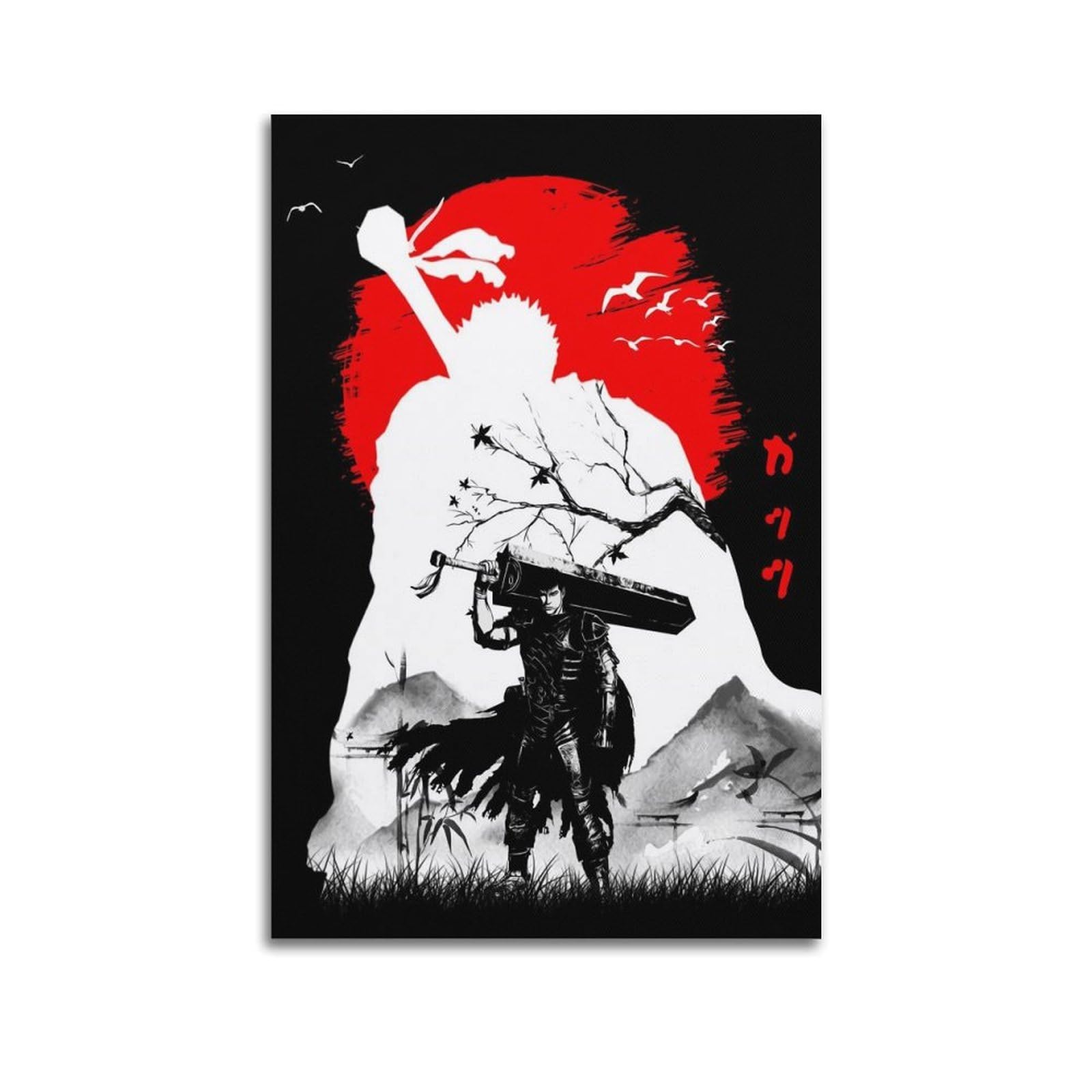 SUDANGDIANZI Anime Berserk Poster Guts Canvas Poster And Wall Art Modern Family Bedroom Gym Office Decor Gift 12x18inch(30x45cm) Unframe-style