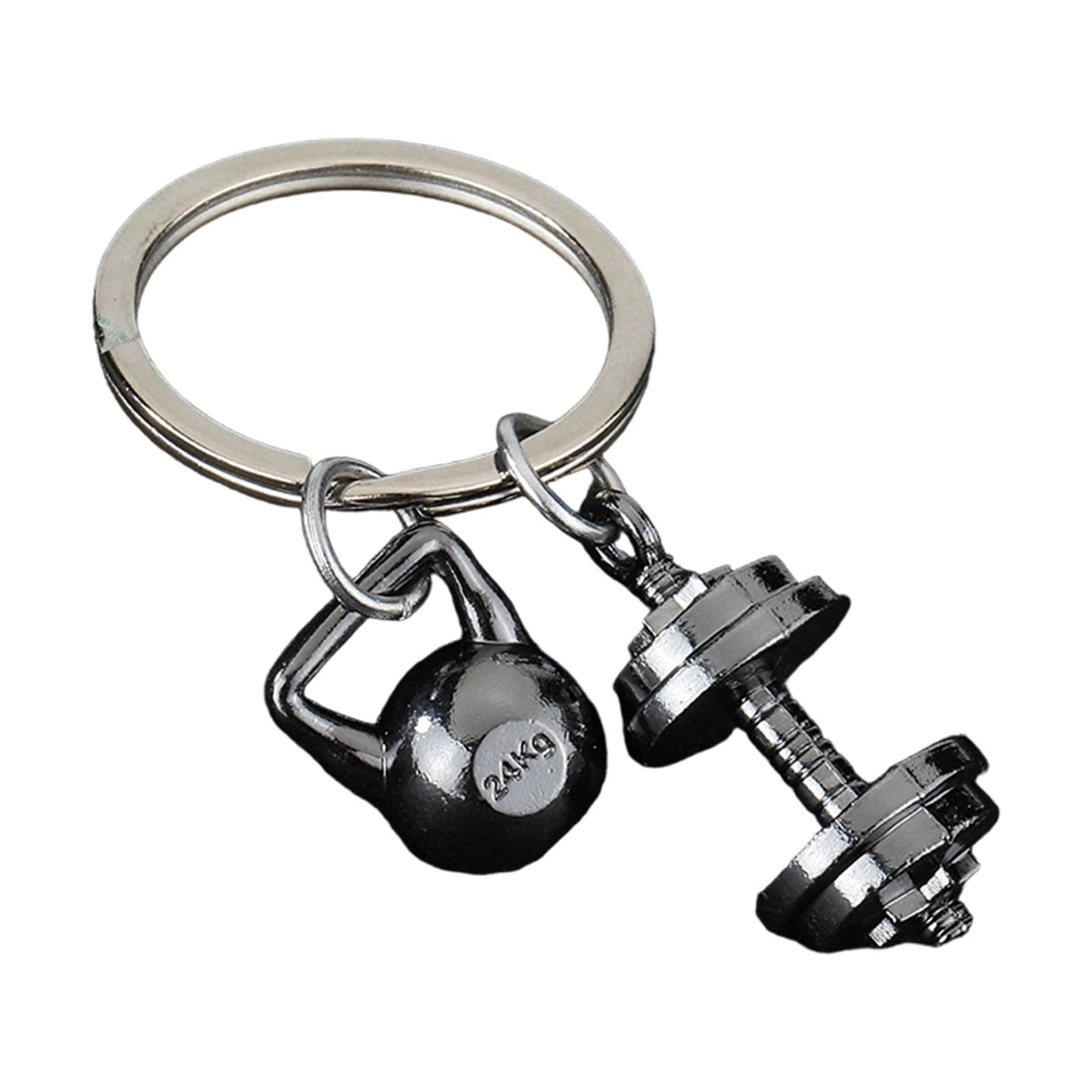 Maxtonser Unique Workout Themed Keychain For Fitness Friend Lightweight Kirsite Dumbbell Charm Secure Holder