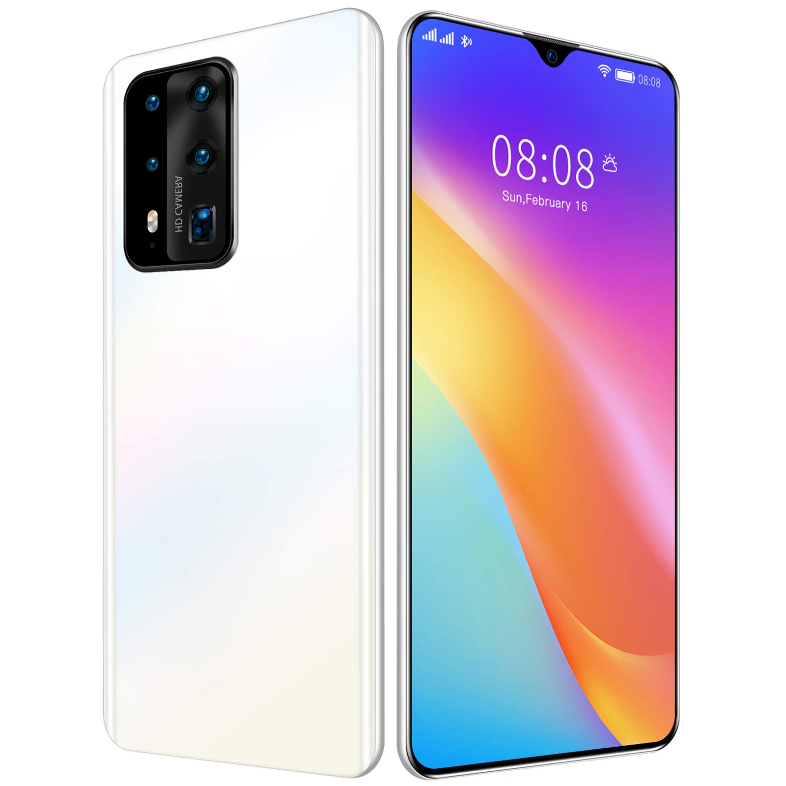 OCYE Smartphone Android 10, Écran Goutte D'eau De 7 Pouces, Batterie 4800 MAh, 13MP + 24MP, 4Ram, Té