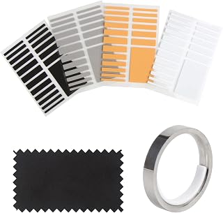 CCINEE 指輪 サイズ調整 4本・76PCS・銀磨きクロス布付き リング ゆるい アジャスター グッズ 滑り止め ring adjuster リングテープ ストッパー (粘着仕様 4色セット)