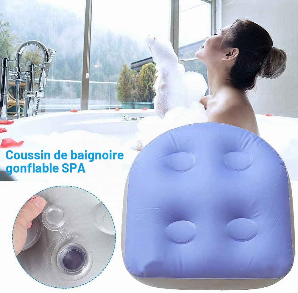 LATERN 2Pcs Siège D'appoint Gonflable, Coussin De Dossier De Siège D'appoint pour Spas avec 4 Ventouses pour Tous Les Jacuzzi Et Spas (47 x 37cm)