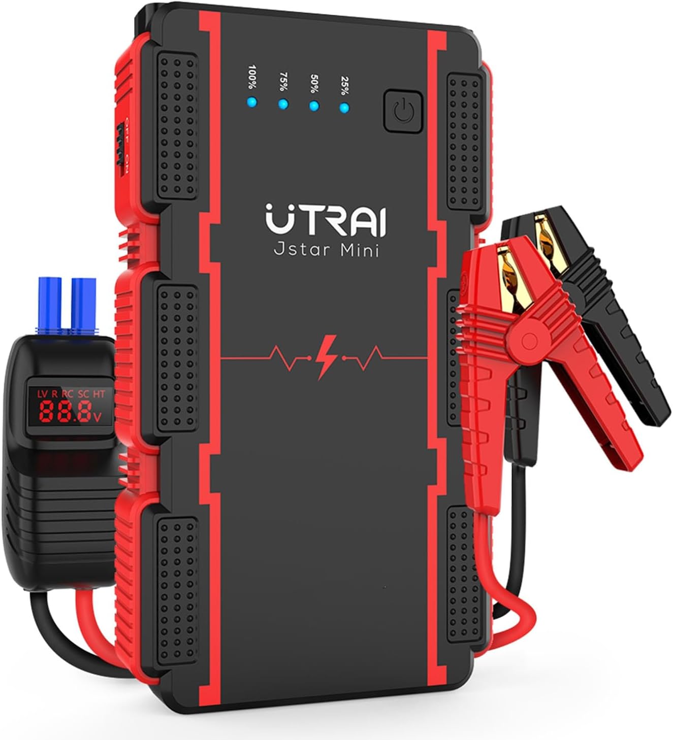 UTRAI Portable Car Jump Starter,1000A Peak 13800mAh Car Battery Jump Starter Pack JS-Mini （Up to 7.5L Gas and 5.5L Diesel Engine）,12V Auto Battery Booster,Lithium Jump Box with LED Light/USB QC3.0