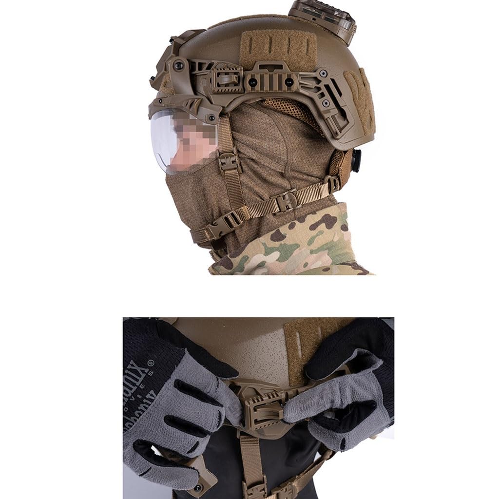 Casco Wendy Con Occhiali Flip-up E Supporto For Guida, Visiera Tattica Resistente E Regolabile Con Inclinazione For BBS, Paintball, CS, Giochi Di Sopravvivenza, Cosplay