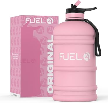 Fuel24 Jug - 2.2 Litre Water Bottle - Extra Strong Flex Material - Drop Proof, Pop or Straw Cap Options - 2.2L Large Gym Sports Bottle, BPA FREE