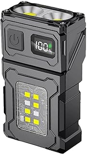 LEDミニフラッシュライト 懐中電灯 小型 強力 充電式 180度ツイスト USB-C充電 マグネット クリップ付き 4モード対応 ハンディライト キャンプやアウトドアに最適