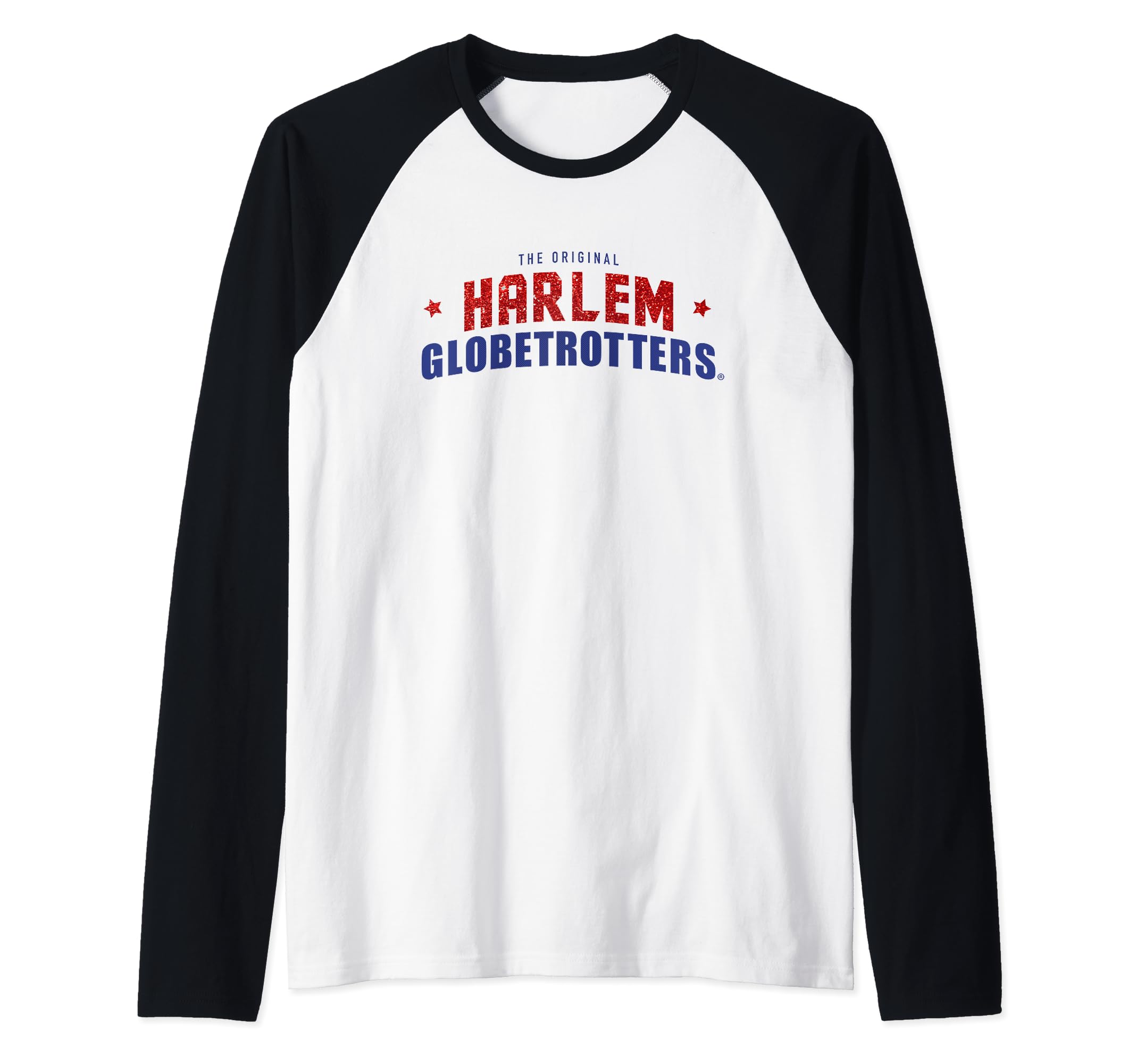 Official Harlem GlobetrottersHarlem Globetrotters Star-Spangled Original Logo Fan Gear Raglan Baseball Tee