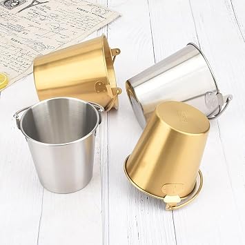 Small Stainless Steel Ice Pan 1000ml Portable Chip Tray with Handles for Snacks, French Fries and Cold Drinks - Ideal for Bars and KTV