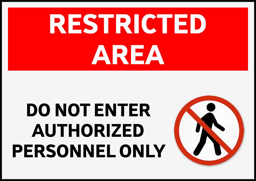 Ritwika's Sticker Poster Indicating Restricted Area Do Not Enter Authorized Personal Only Sign | 18 x 12 Inches