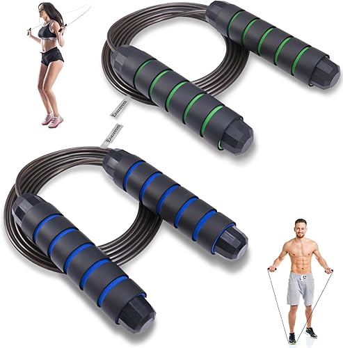 Jump Rope for Women Men Kids, Adjustable Skipping Rope with Ball Bearings, Professional Jumping Rope with Foam Handles, Tangle-Free Rapid Speed Jump disponible en Yaxa Colombia