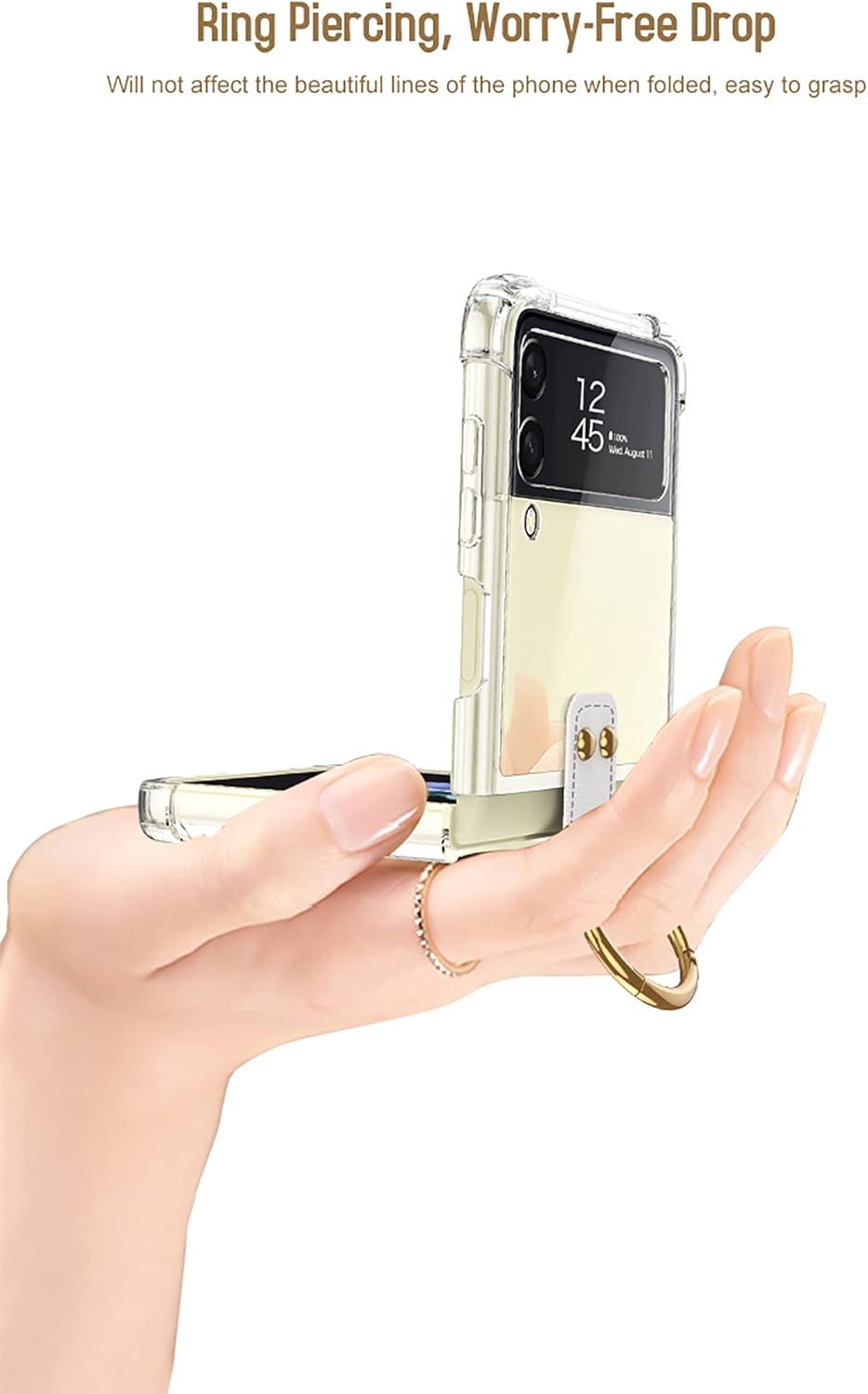 COQUE Case for Samsung Galaxy Z Flip 3,Shell All-Inclusive Phone Case with Ring Video Stand,Samsung Galaxy Z Flip 3 5G Folding Phone Cover with Stylus and Pen Slot-Purple