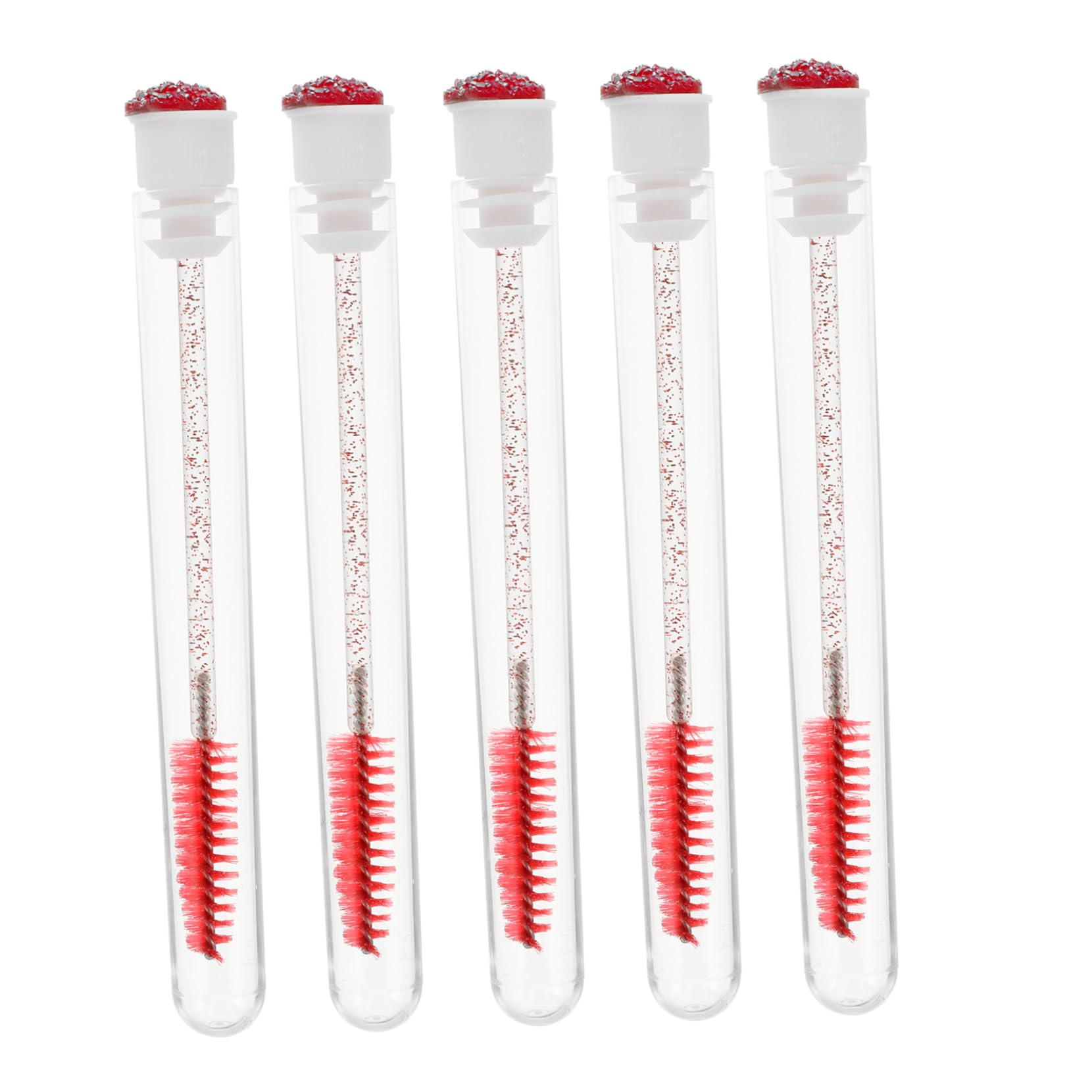 PACKOVE 10Pcs Eyelash Extensions Brush with Glitter Tube for Mascara Application and Eyebrow Grooming Easy to Hold Handle for Women for Makeup Enthusiasts