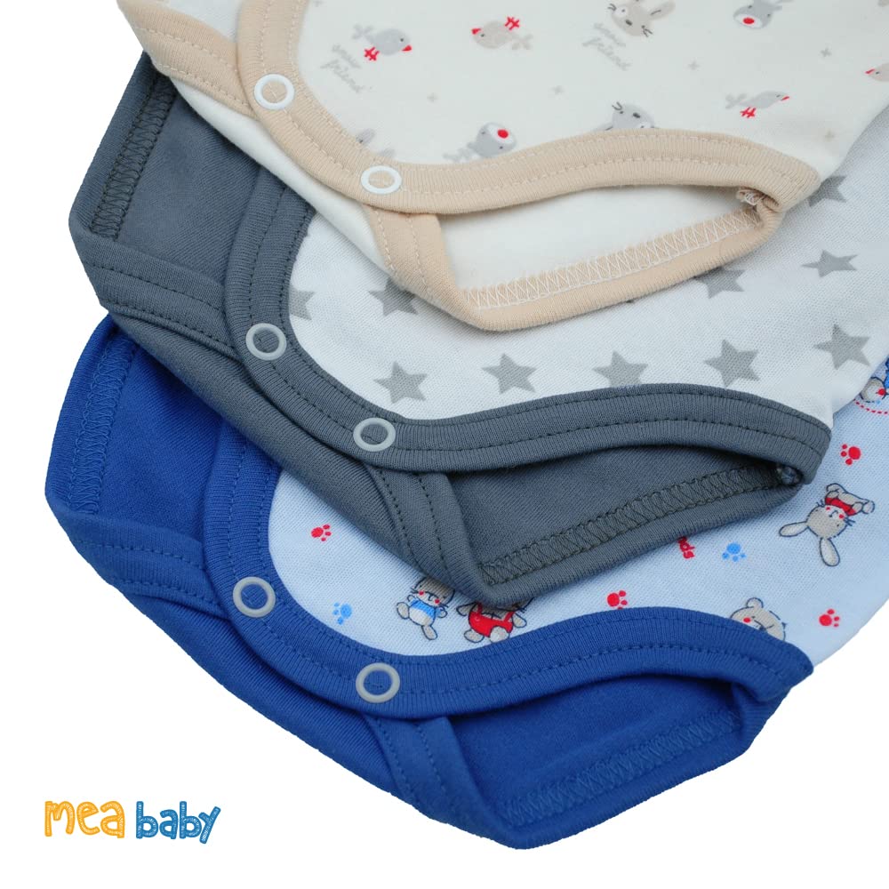 Body unisex de manga larga para bebé de Mea Baby, 100 % algodón, en paquete de 5 unidades, con estampado, body de manga larga para bebé