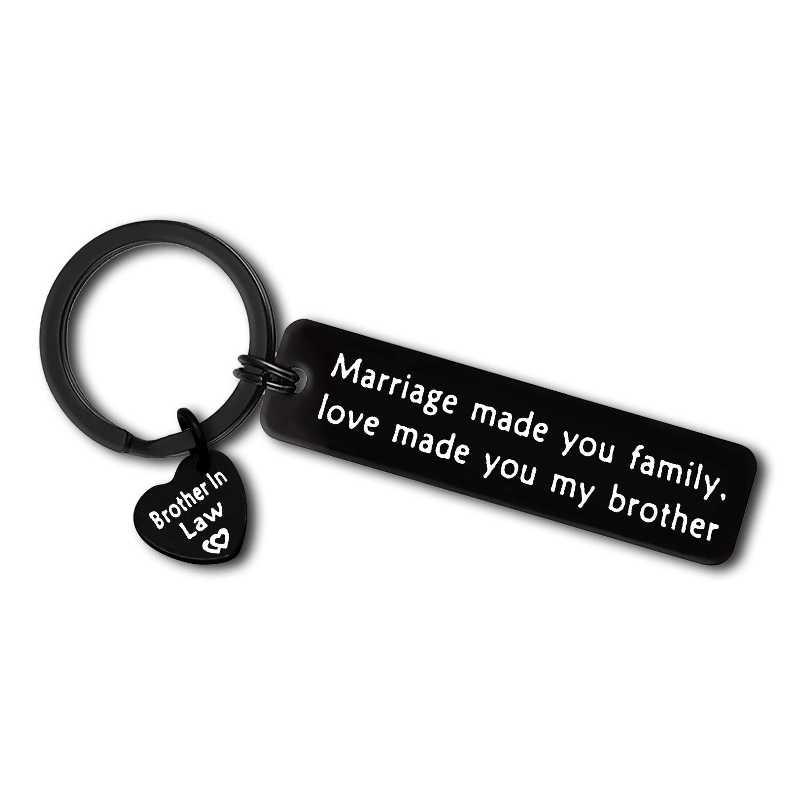 Brother-in-Law Keychain Gift – Stainless Steel Keyring With Funny Quote For Wedding, Birthday, Christmas