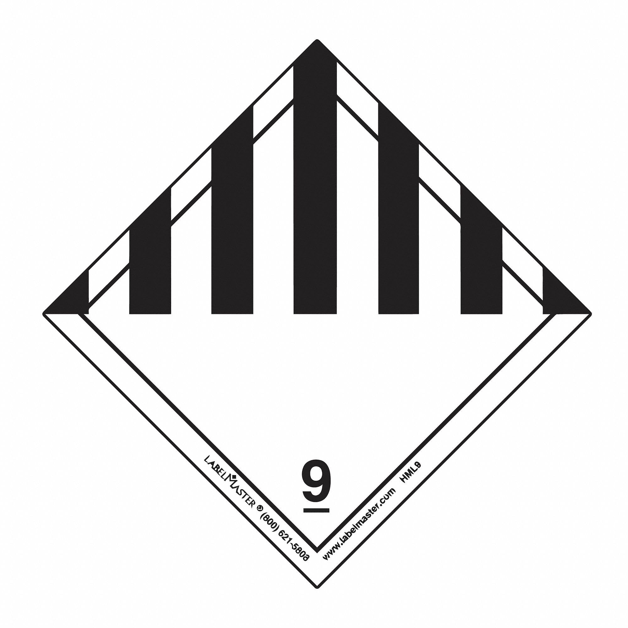 Labelmaster HML9C Miscellaneous Dangerous Goods Label, Paper, Hazmat, 4" x 4" (Pack of 100)