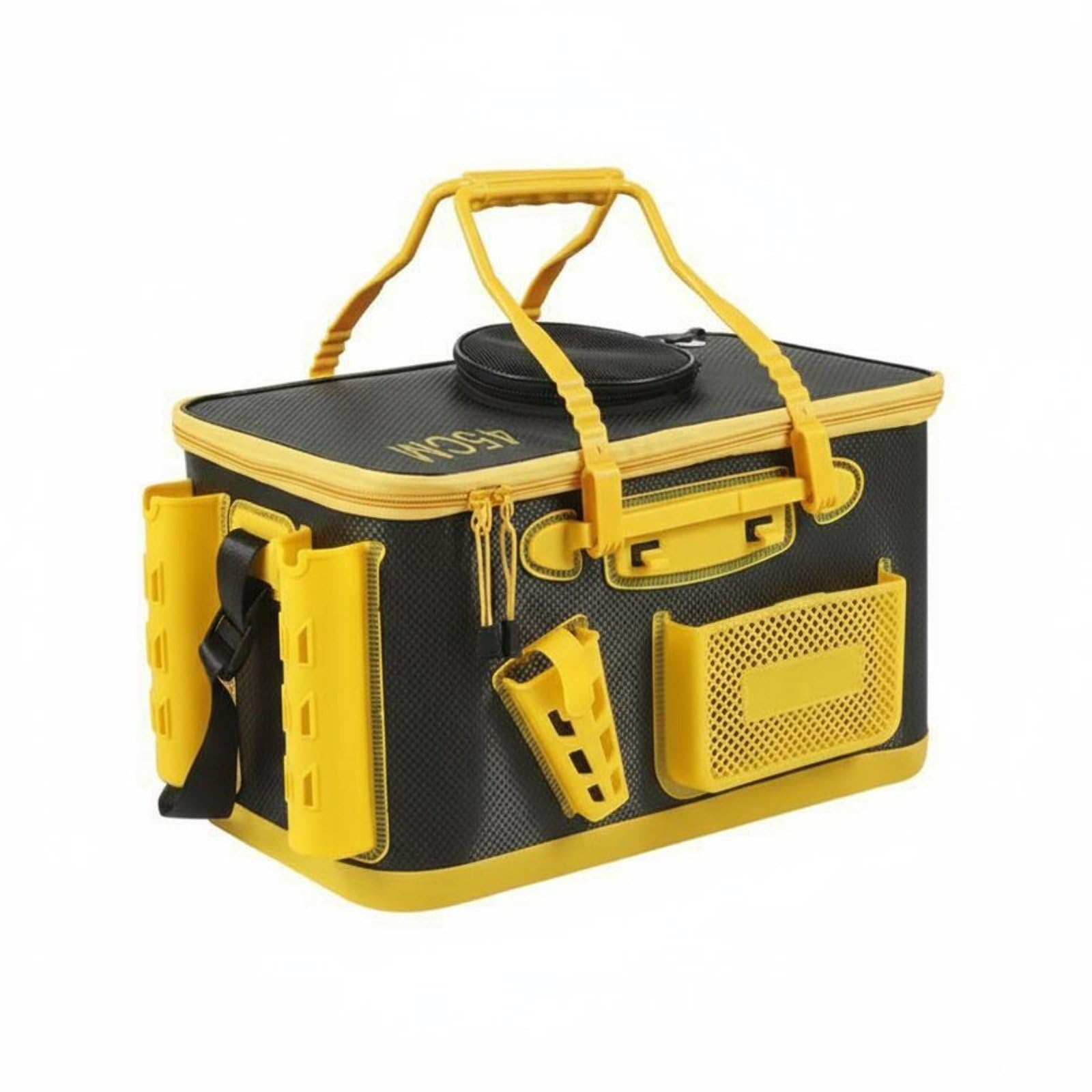 predolo Seau à Vifs en EVA Multifonction Seau de Pêche Pliable Bandoulière Confortable pour Pêcheurs, 45CM