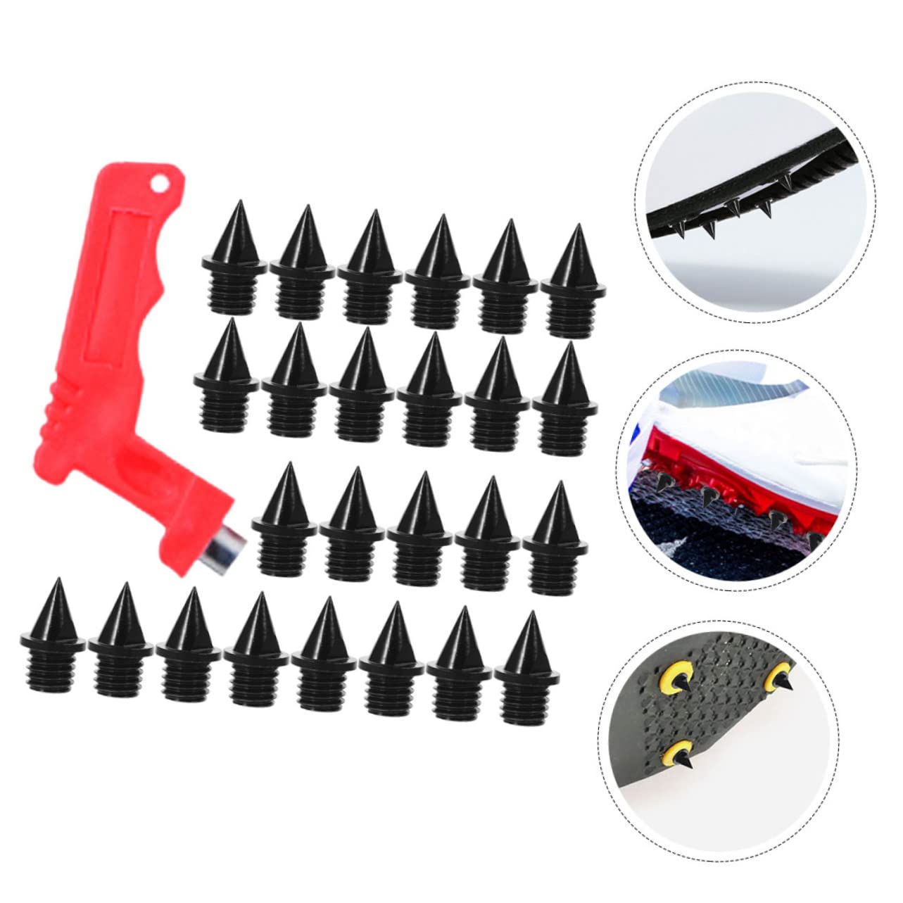 BESPORTBLE 150pezzi Tacchetti Acciaio Per Scarpe Da Corsa Spikes Per Atletica Con Wrench Inclusa Design Piramide Per Maggiore Stabilità e Performance Ottimizzata