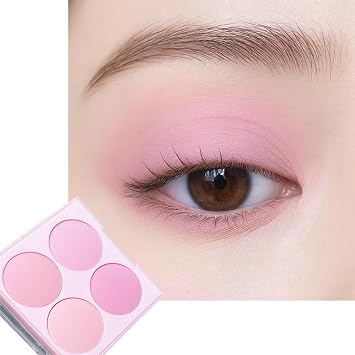 4 Color Matte Pink Eyeshadow Palette Light Rose Baby Pink Dusty Mauve Soft Lilac eye shadow, Long-Lasting Blendable Powder Eye Makeup for Natural & Glam Looks 4 colors Purple Pink